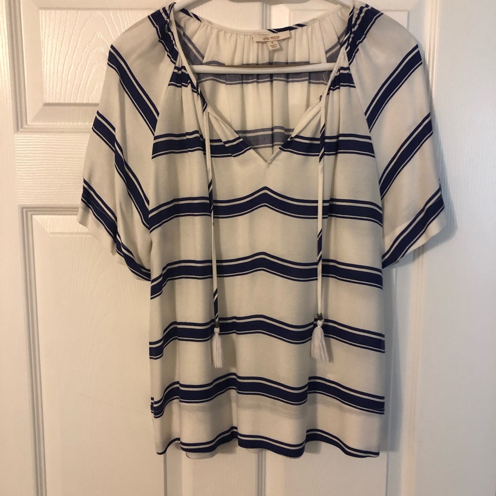 Ella Moss Striped Rayon Top